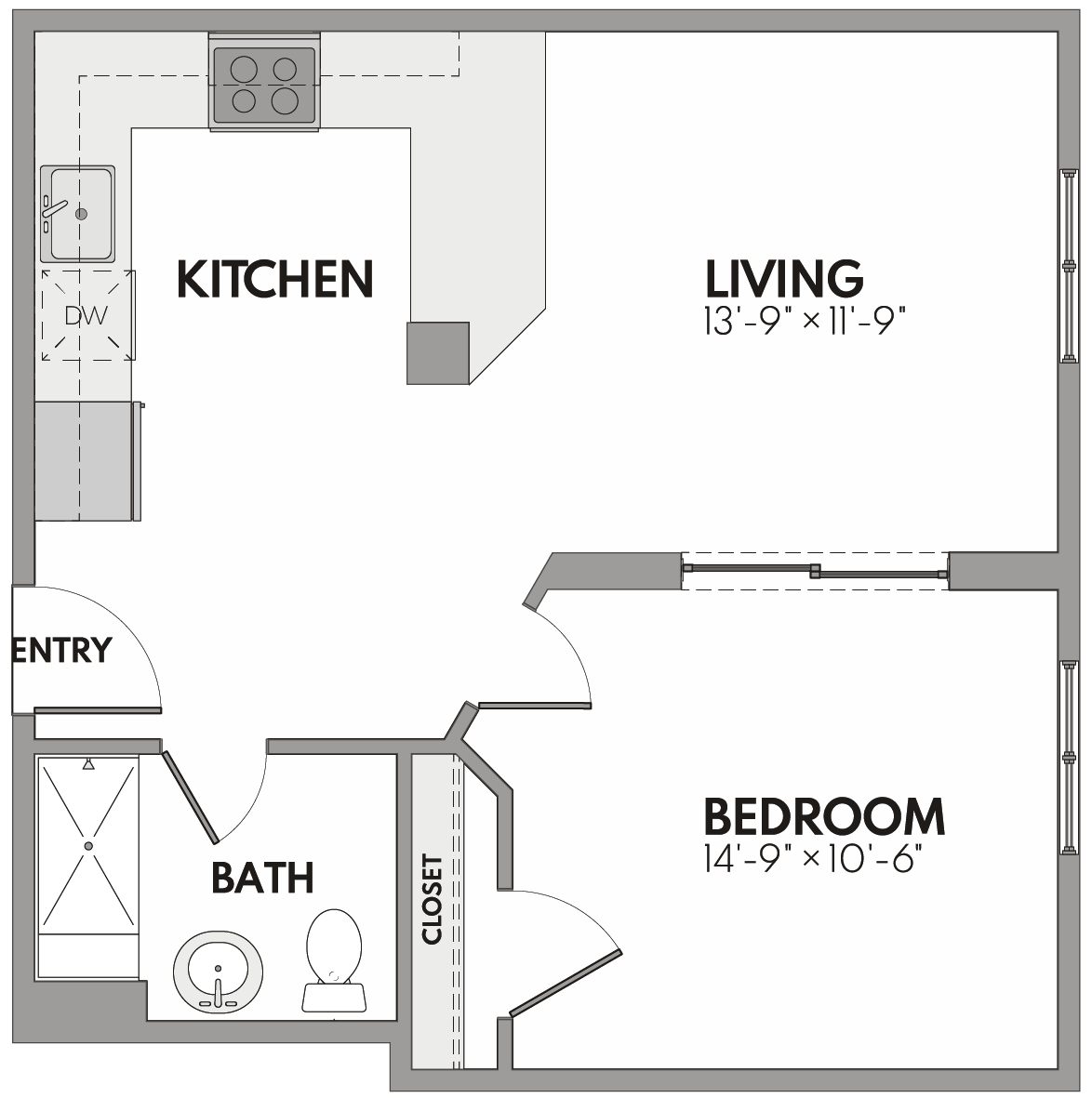 The Hawkins floor plan at The Addison, illustrated by Tetyana Legunyak in Adobe Illustrator