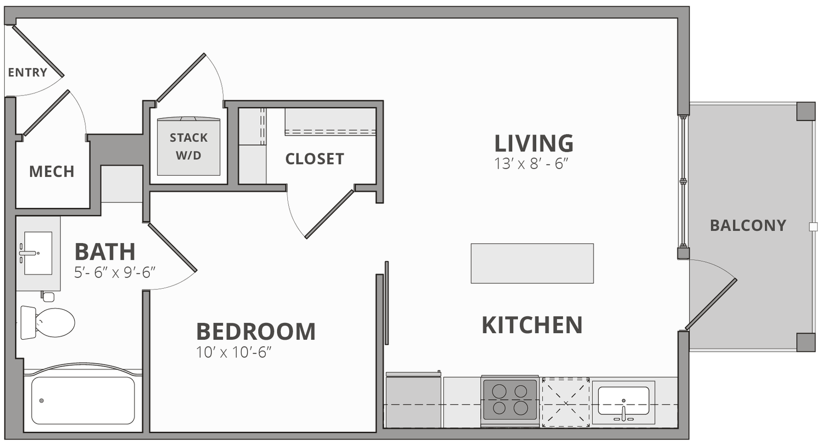 Allure apartment floor plan illustrated in Adobe Illustrator