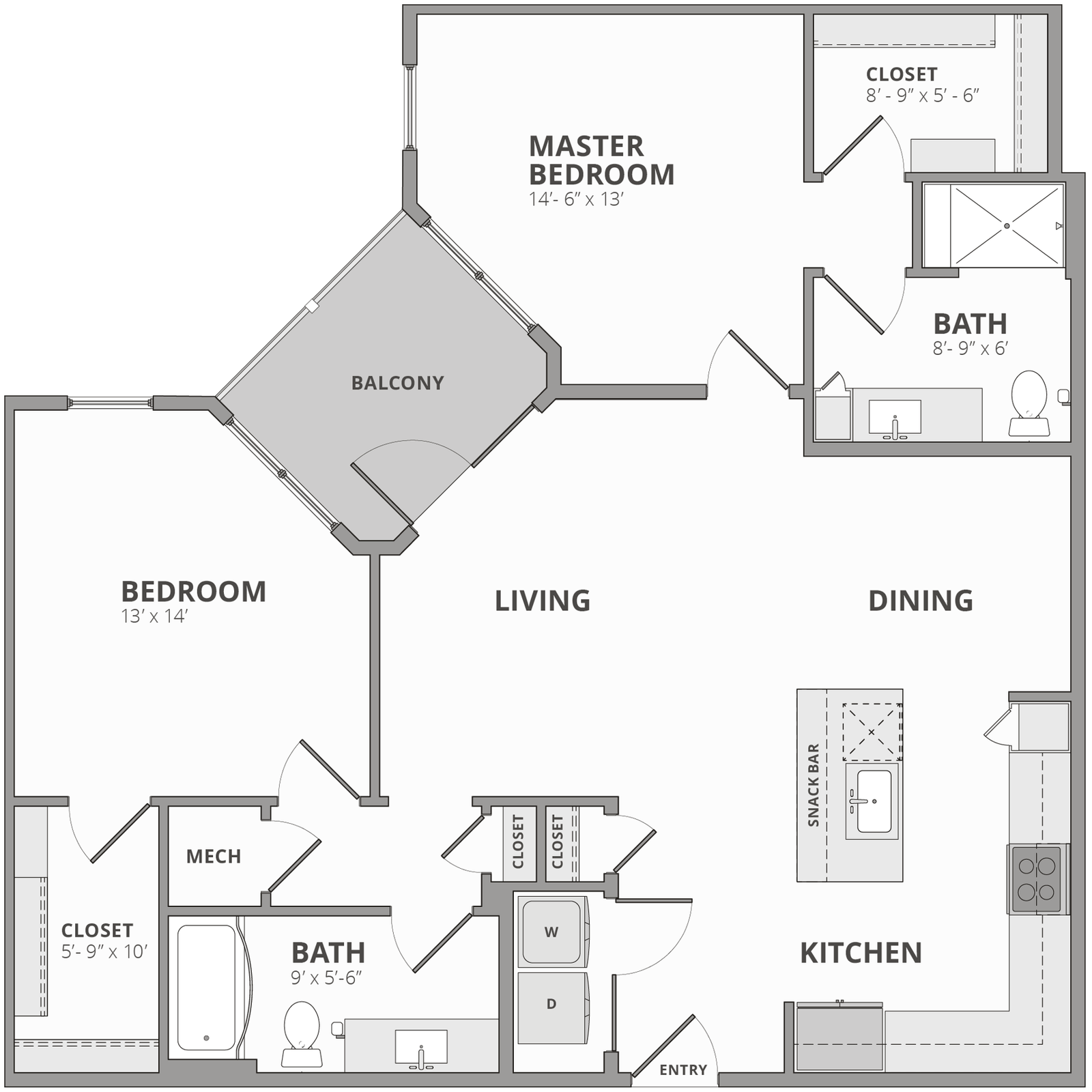 Emory apartment floor plan illustrated in Adobe Illustrator