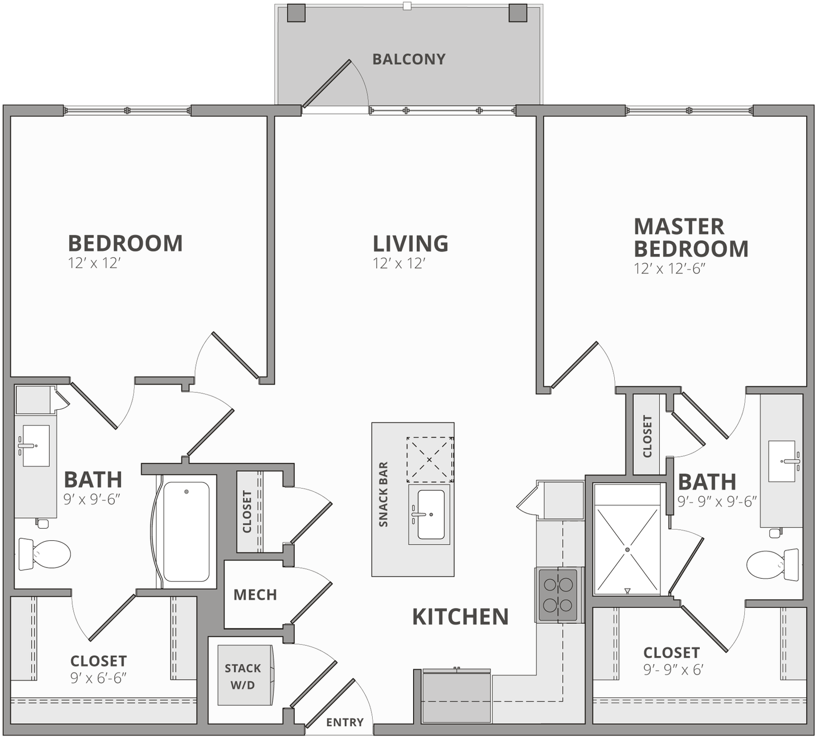 Parkside apartment floor plan illustrated in Adobe Illustrator